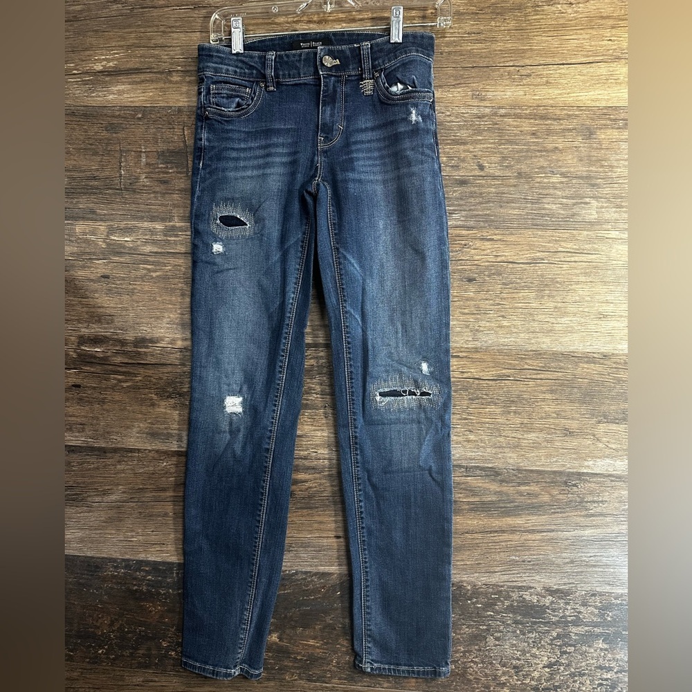 White House Black Market Distressed Blue Jeans